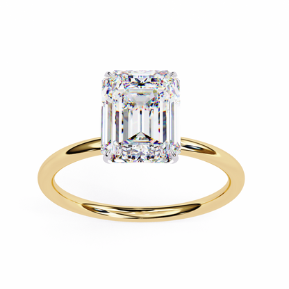 2.56 CT Emerald-Cut Lab-Grown Diamond Solitaire Engagement Ring in 14K Gold