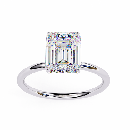 2.56 CT Emerald-Cut Lab-Grown Diamond Solitaire Engagement Ring in 14K Gold