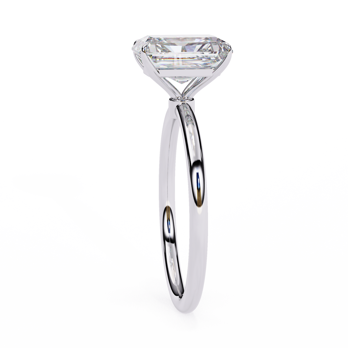 2.56 CT Emerald-Cut Lab-Grown Diamond Solitaire Engagement Ring in 14K Gold