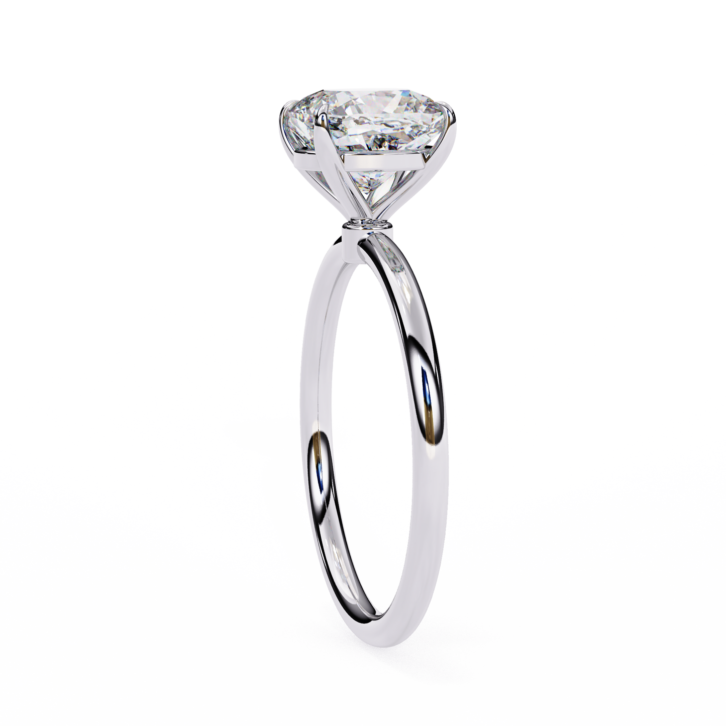 2.65 CT Cushion-Cut Lab-Grown Diamond Solitaire Engagement Ring in 14K Gold