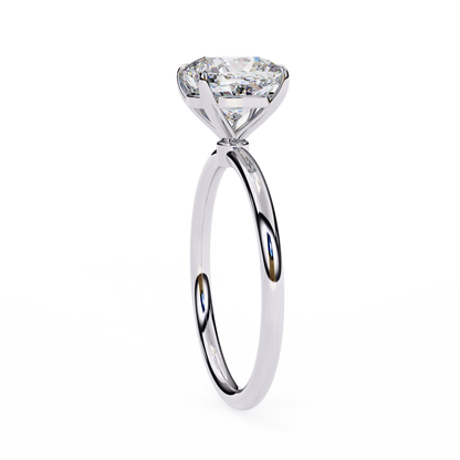 2.65 CT Cushion-Cut Lab-Grown Diamond Solitaire Engagement Ring in 14K Gold