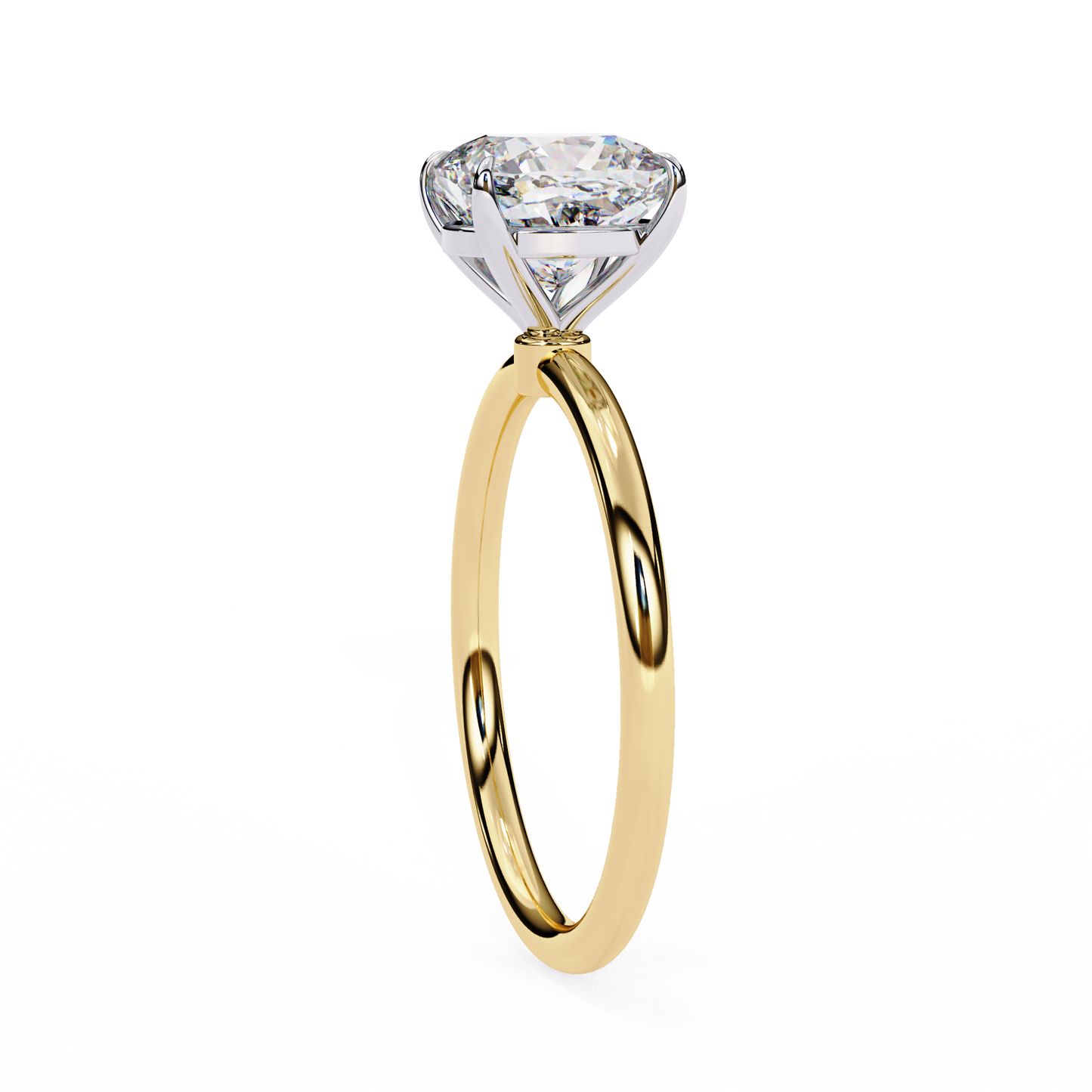 2.65 CT Cushion-Cut Lab-Grown Diamond Solitaire Engagement Ring in 14K Gold