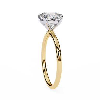 2.65 CT Cushion-Cut Lab-Grown Diamond Solitaire Engagement Ring in 14K Gold