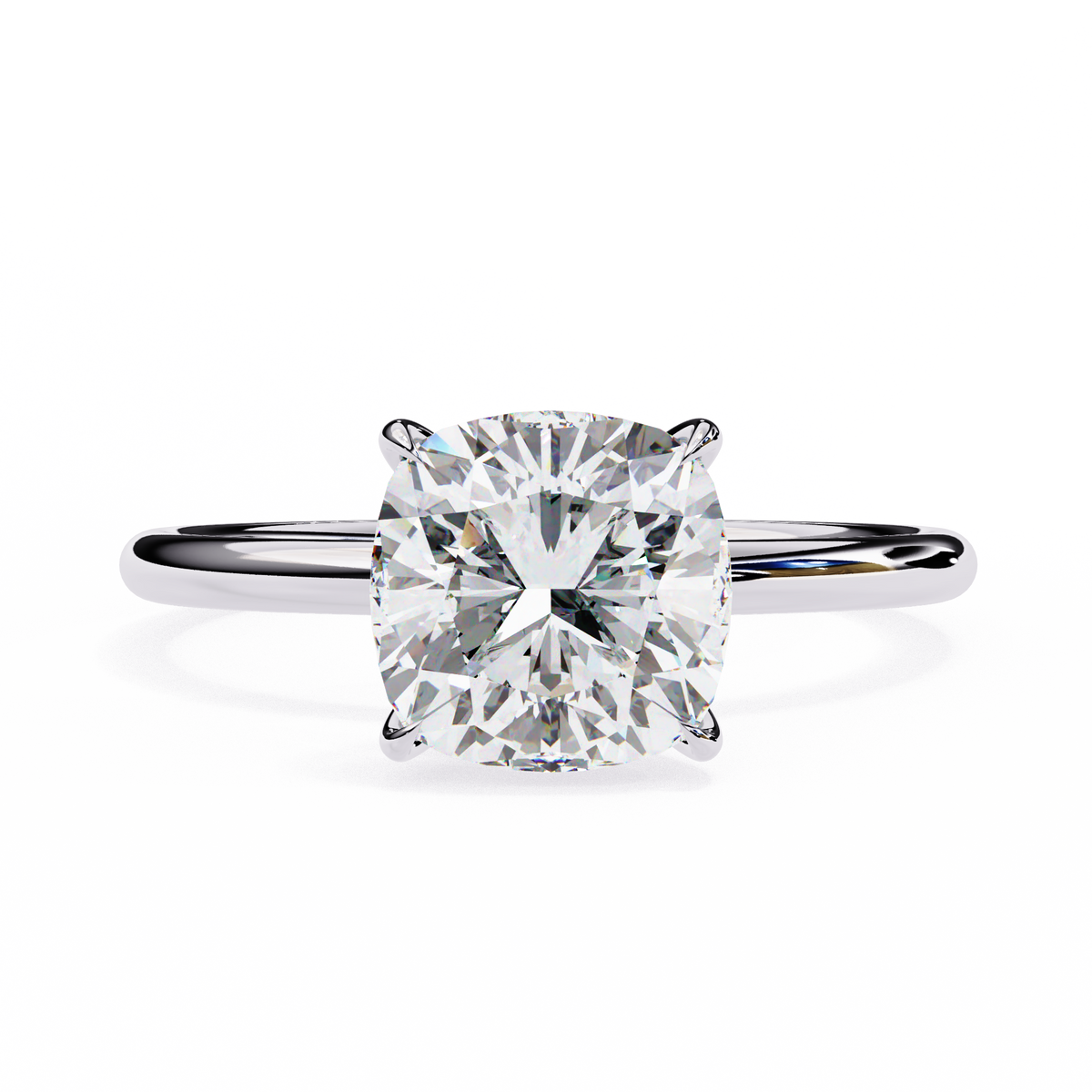 2.65 CT Cushion-Cut Solitaire Engagement Ring