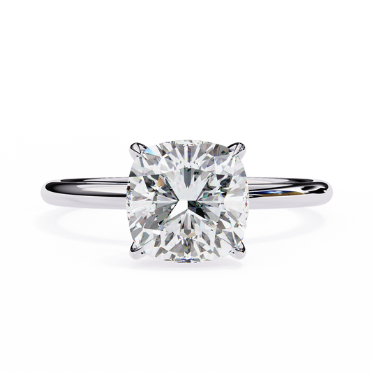 2.65 CT Cushion-Cut Solitaire Engagement Ring