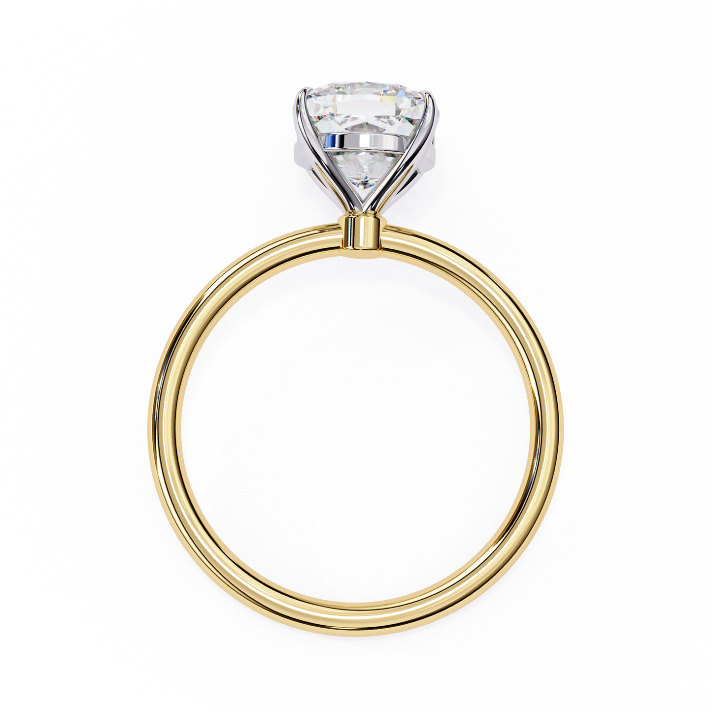 2.65 CT Cushion-Cut Lab-Grown Diamond Solitaire Engagement Ring in 14K Gold