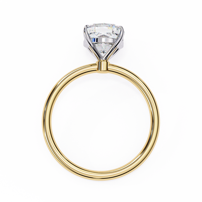 2.65 CT Cushion-Cut Lab-Grown Diamond Solitaire Engagement Ring in 14K Gold