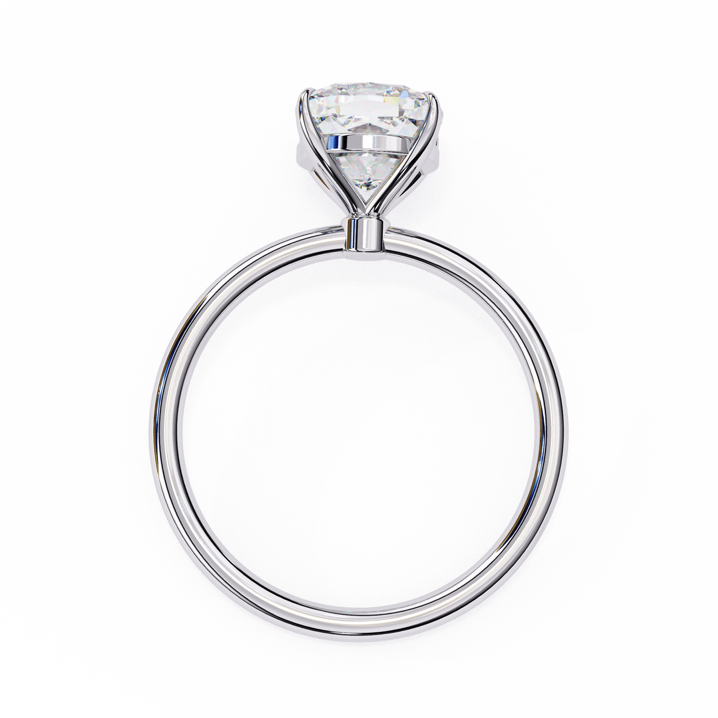2.65 CT Cushion-Cut Lab-Grown Diamond Solitaire Engagement Ring in 14K Gold