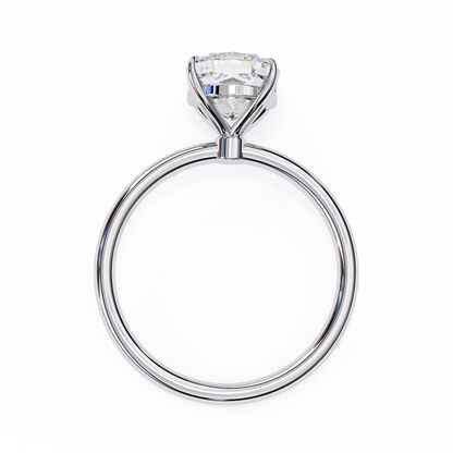 2.65 CT Cushion-Cut Lab-Grown Diamond Solitaire Engagement Ring in 14K Gold