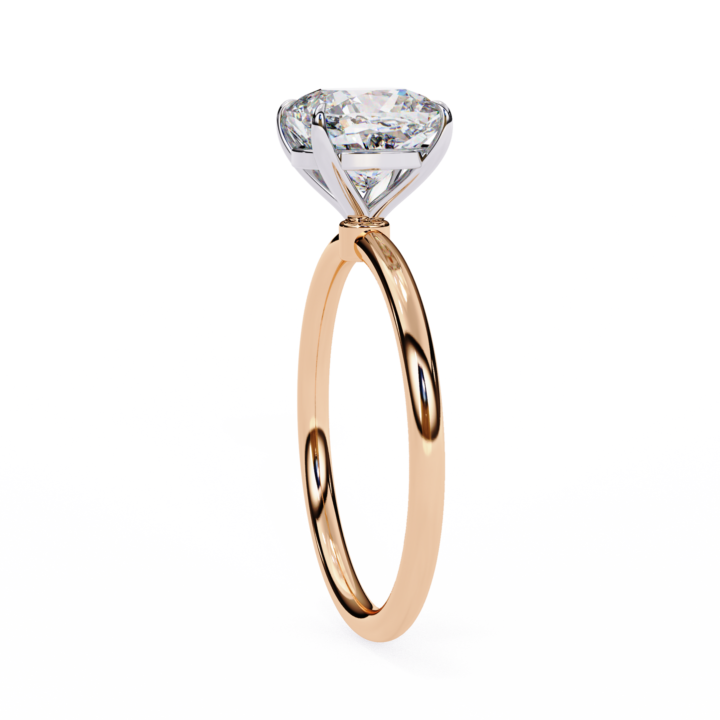2.65 CT Cushion-Cut Lab-Grown Diamond Solitaire Engagement Ring in 14K Gold