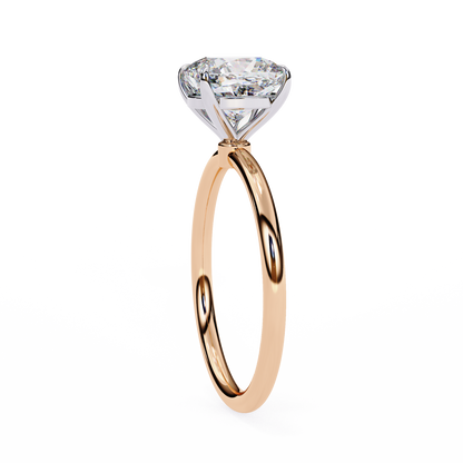 2.65 CT Cushion-Cut Lab-Grown Diamond Solitaire Engagement Ring in 14K Gold