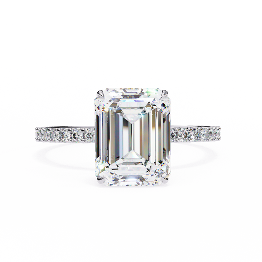 Emerald Cut Pavé Engagement Ring