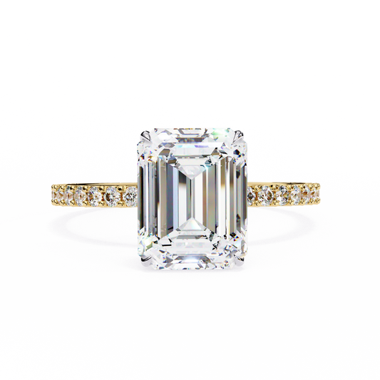 Emerald Cut Pavé Engagement Ring