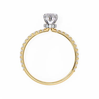 1.11 CTW Marquise-Cut Lab-Grown Diamond Pavé Engagement Ring in 14K Gold