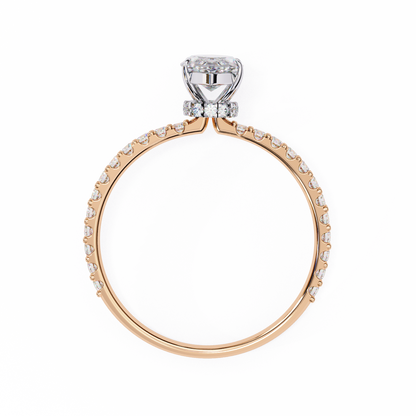 1.11 CTW Marquise-Cut Lab-Grown Diamond Pavé Engagement Ring in 14K Gold