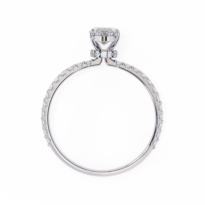 1.11 CTW Marquise-Cut Lab-Grown Diamond Pavé Engagement Ring in 14K Gold