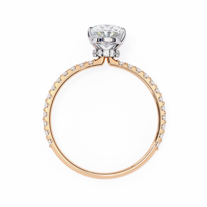 1.49 CTW Oval-Cut Lab-Grown Diamond Pavé Engagement Ring in 14K Gold