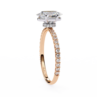 1.49 CTW Oval-Cut Lab-Grown Diamond Pavé Engagement Ring in 14K Gold
