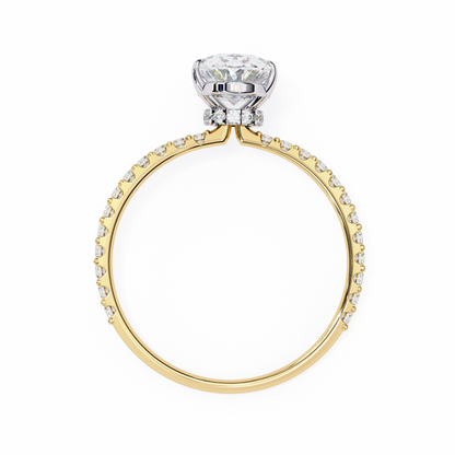 1.49 CTW Oval-Cut Lab-Grown Diamond Pavé Engagement Ring in 14K Gold