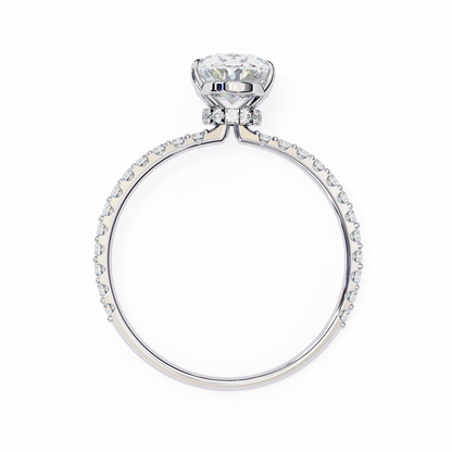 1.49 CTW Oval-Cut Lab-Grown Diamond Pavé Engagement Ring in 14K Gold