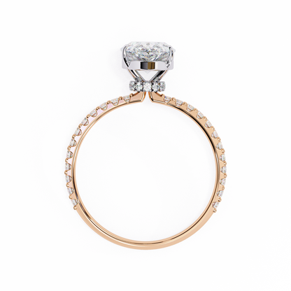 2.06 CTW Pear-Cut Lab-Grown Diamond Pavé Engagement Ring in 14K Gold