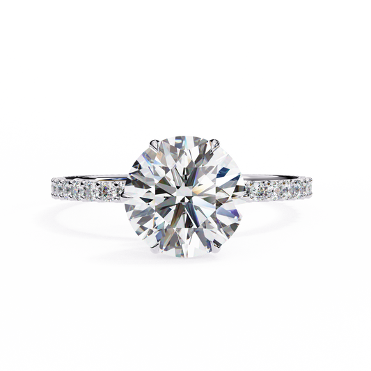 Round Pavé Engagement Ring