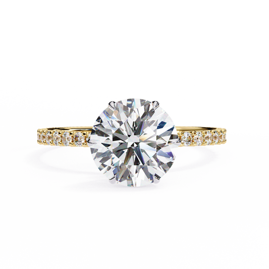 Round Pavé Engagement Ring