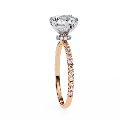 2.21 CTW Round Lab-Grown Diamond Pavé Engagement Ring in 14K Gold