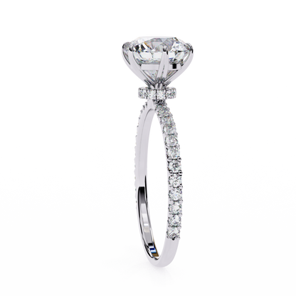 2.21 CTW Round Lab-Grown Diamond Pavé Engagement Ring in 14K Gold