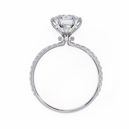 2.21 CTW Round Lab-Grown Diamond Pavé Engagement Ring in 14K Gold