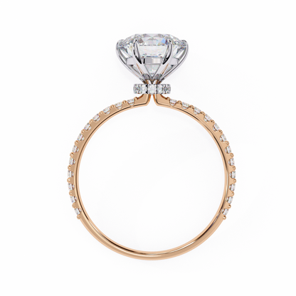2.21 CTW Round Lab-Grown Diamond Pavé Engagement Ring in 14K Gold