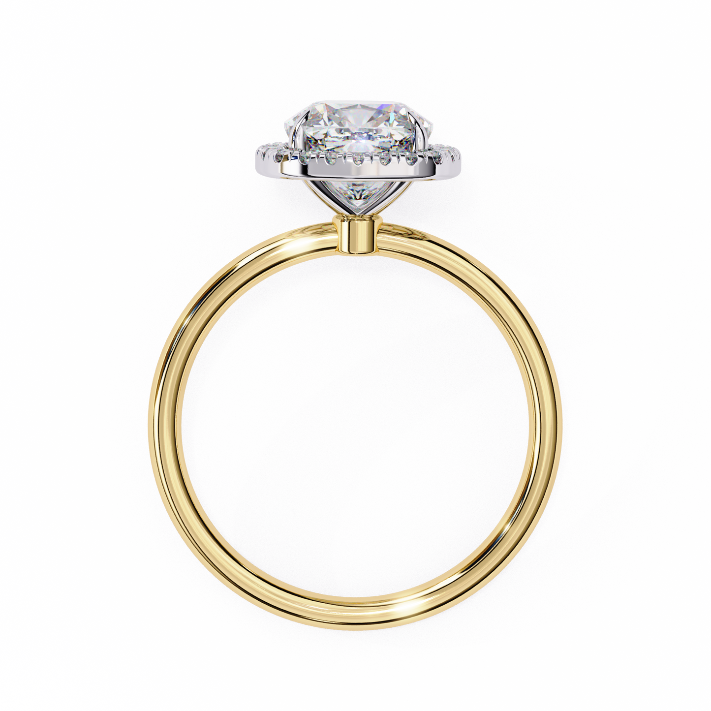 1.91 CTW Cushion-Cut Lab-Grown Diamond Halo Engagement Ring in 14K Gold