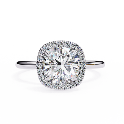 1.91 CTW Cushion-Cut Lab-Grown Diamond Halo Engagement Ring in 14K Gold
