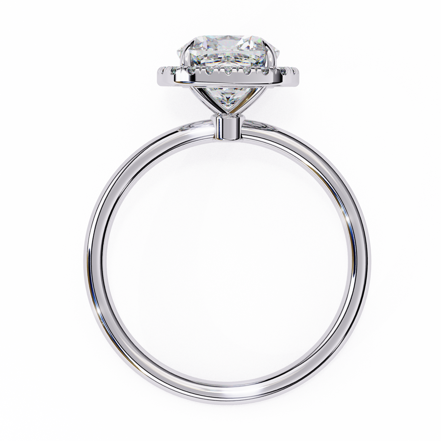 1.91 CTW Cushion-Cut Lab-Grown Diamond Halo Engagement Ring in 14K Gold