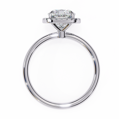 1.91 CTW Cushion-Cut Lab-Grown Diamond Halo Engagement Ring in 14K Gold