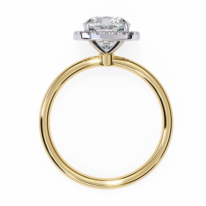 1.91 CTW Cushion-Cut Lab-Grown Diamond Halo Engagement Ring in 14K Gold