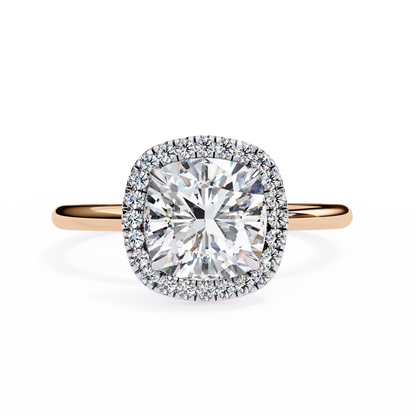 1.91 CTW Cushion-Cut Lab-Grown Diamond Halo Engagement Ring in 14K Gold
