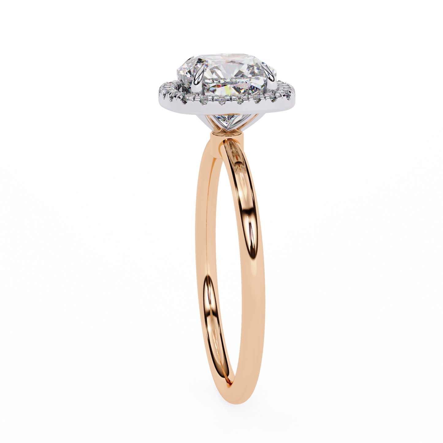 1.91 CTW Cushion-Cut Lab-Grown Diamond Halo Engagement Ring in 14K Gold