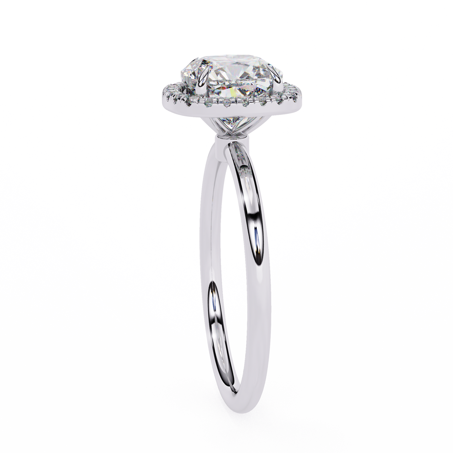 1.91 CTW Cushion-Cut Lab-Grown Diamond Halo Engagement Ring in 14K Gold