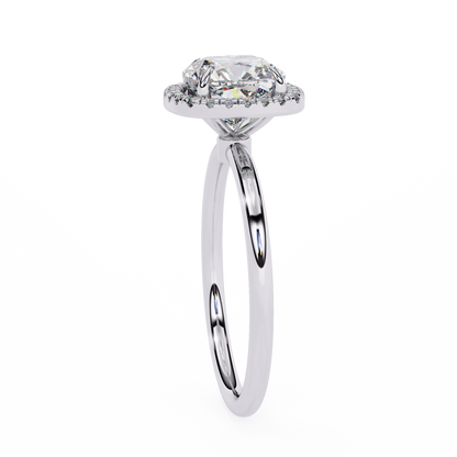 1.91 CTW Cushion-Cut Lab-Grown Diamond Halo Engagement Ring in 14K Gold