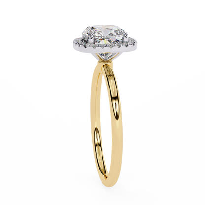 1.91 CTW Cushion-Cut Lab-Grown Diamond Halo Engagement Ring in 14K Gold