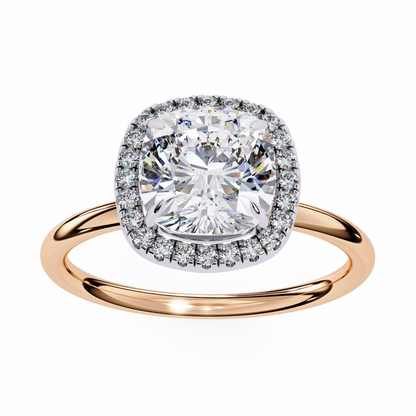 1.91 CTW Cushion-Cut Lab-Grown Diamond Halo Engagement Ring in 14K Gold
