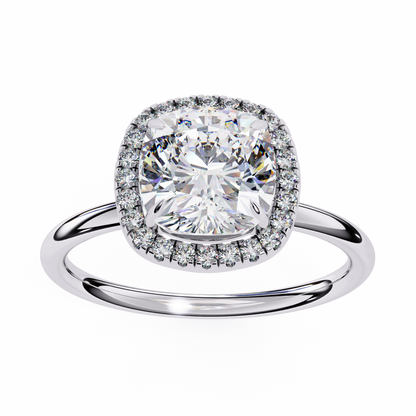 1.91 CTW Cushion-Cut Lab-Grown Diamond Halo Engagement Ring in 14K Gold