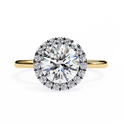 1.68 CTW Round Lab-Grown Diamond Halo Engagement Ring in 14K Two-Tone Gold