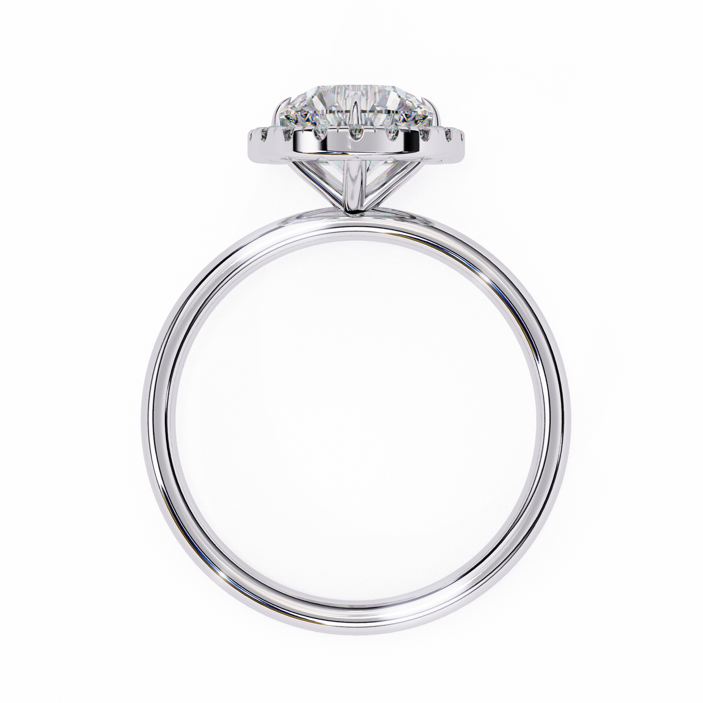 1.68 CTW Round Lab-Grown Diamond Halo Engagement Ring in 14K Two-Tone Gold