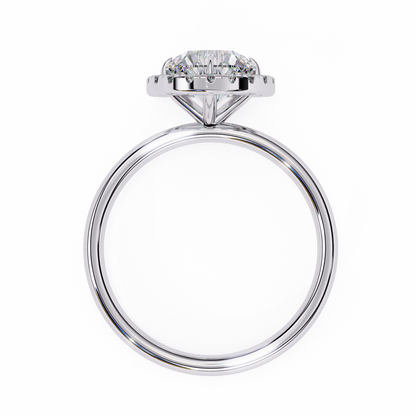 1.68 CTW Round Lab-Grown Diamond Halo Engagement Ring in 14K Two-Tone Gold