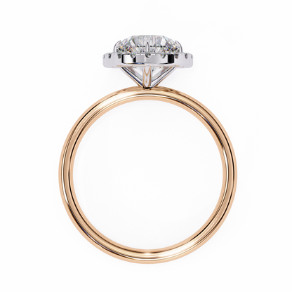 1.68 CTW Round Lab-Grown Diamond Halo Engagement Ring in 14K Two-Tone Gold