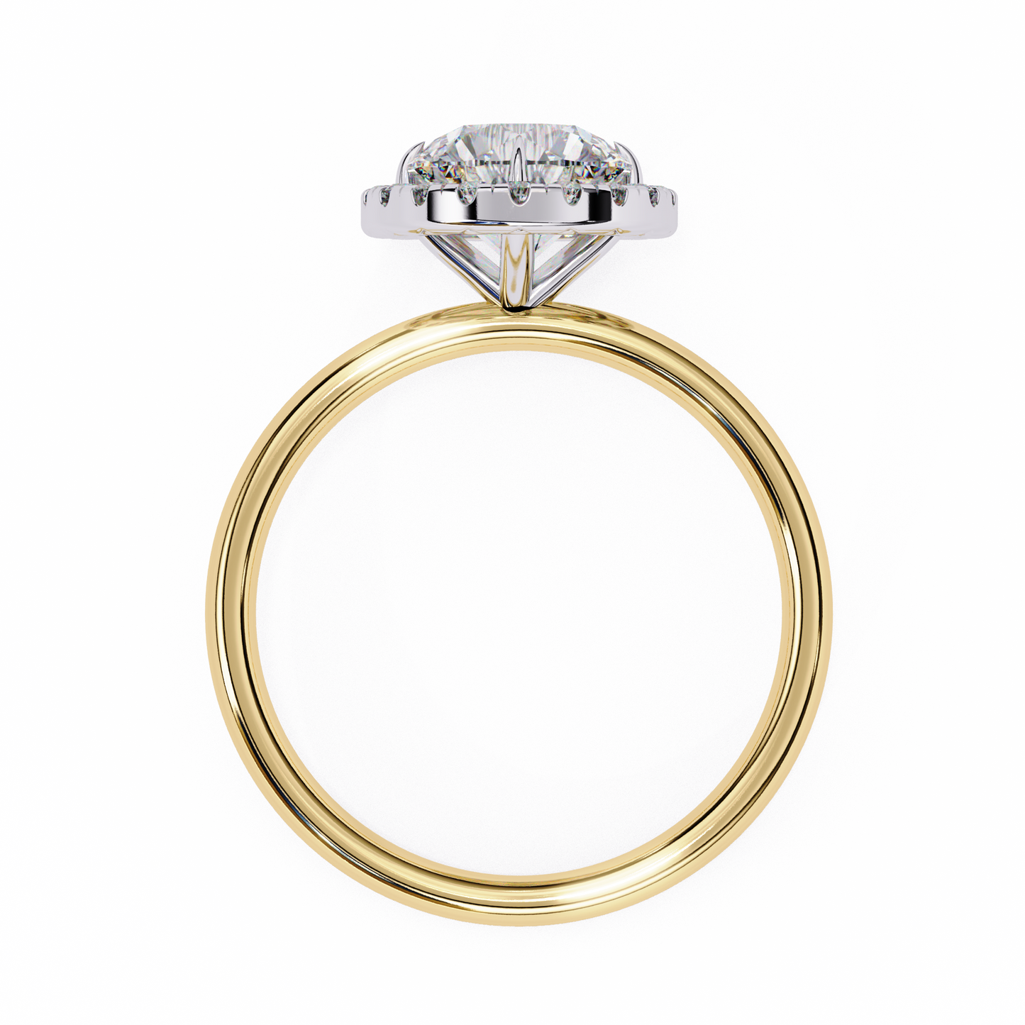 1.68 CTW Round Lab-Grown Diamond Halo Engagement Ring in 14K Two-Tone Gold