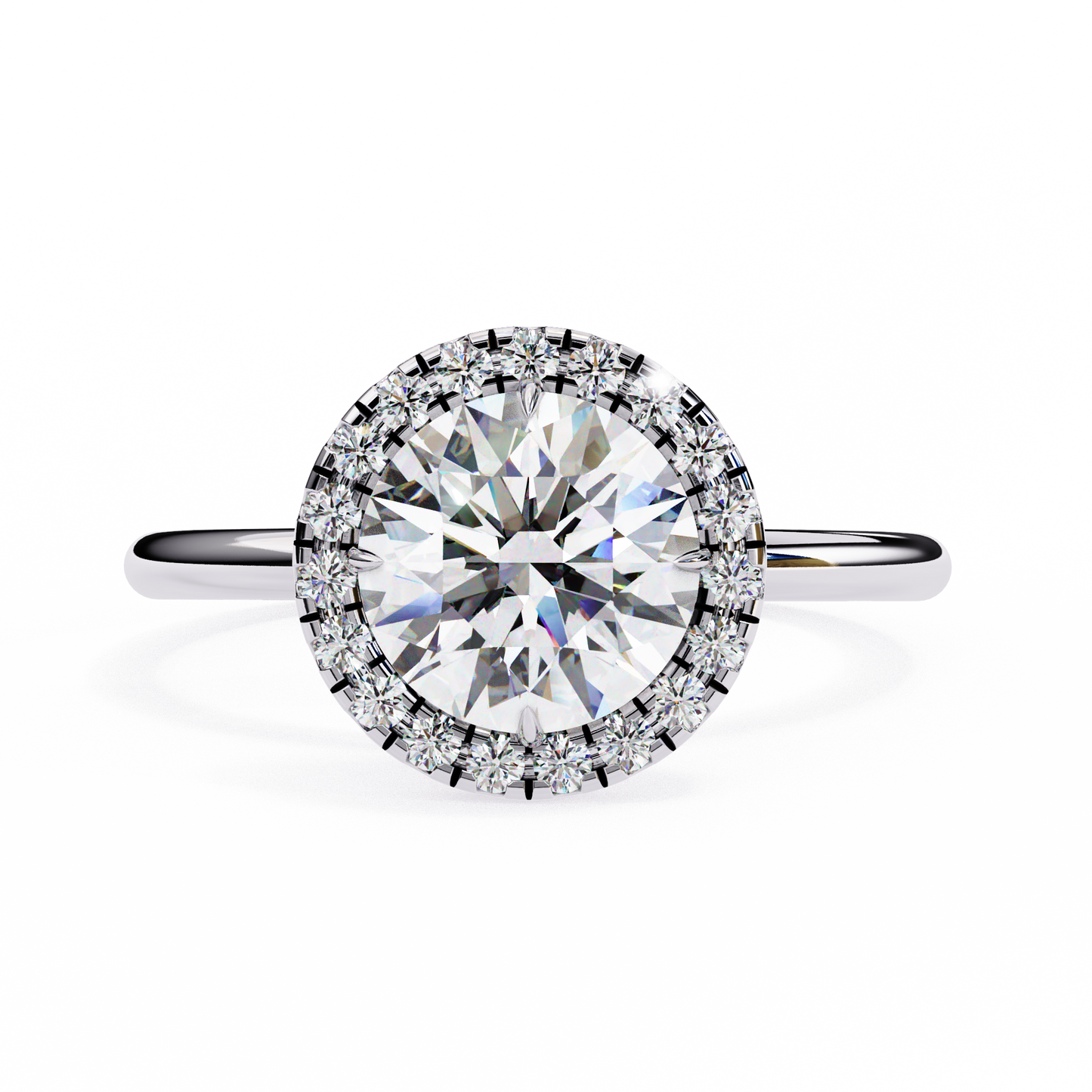 1.68 CTW Round Lab-Grown Diamond Halo Engagement Ring in 14K Two-Tone Gold