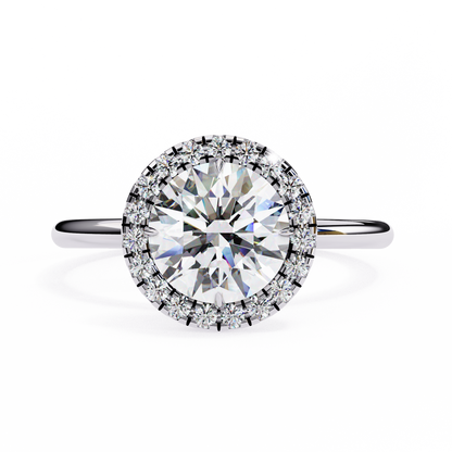 1.68 CTW Round Lab-Grown Diamond Halo Engagement Ring in 14K Two-Tone Gold